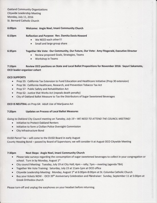 OCO meeting minutes from 7112016